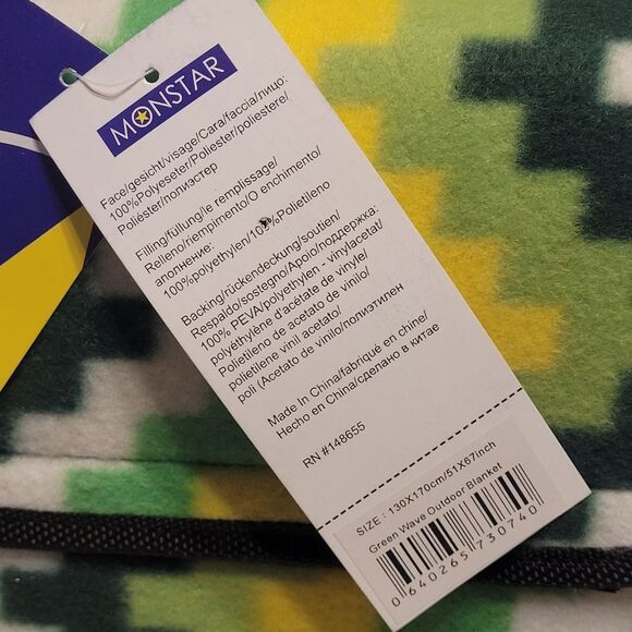 Monstar Outdoor Blanket  Fleece Waterproof Backing Travel Beach Easy Carry New - Picture 12 of 15